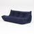 Mid-Century Modern Restored Ligne Roset Togo 3-Seater in Indigo Grain Bouclé - Vintage European Original For Sale - Image 3 of 17