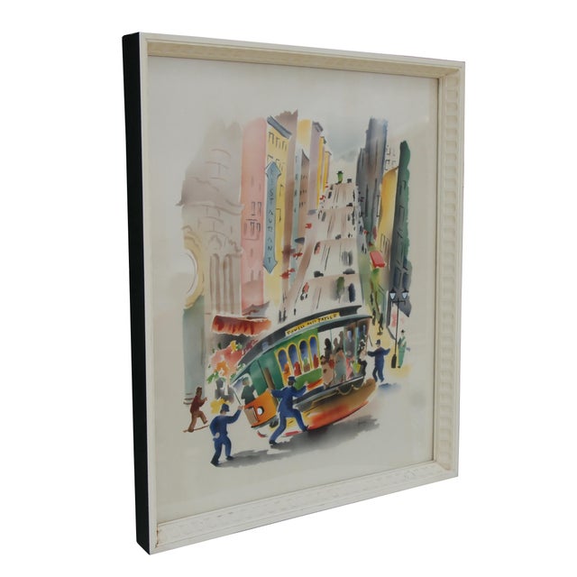 1940s Signed Benjamin Jorj Harris Airbrush Cable Car Artworks - A Pair For Sale - Image 9 of 10