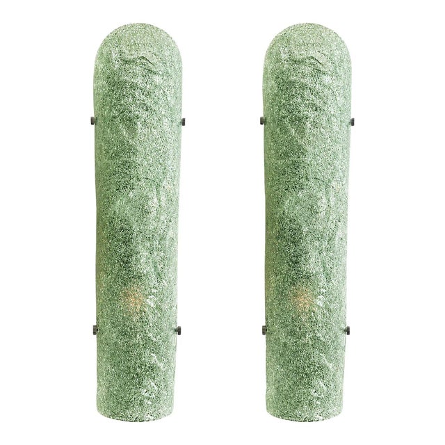 Hammered Green Graniglia Murano Glass Wall Sconces by Simoeng for Simoeng, Set of 2 For Sale - Image 4 of 6