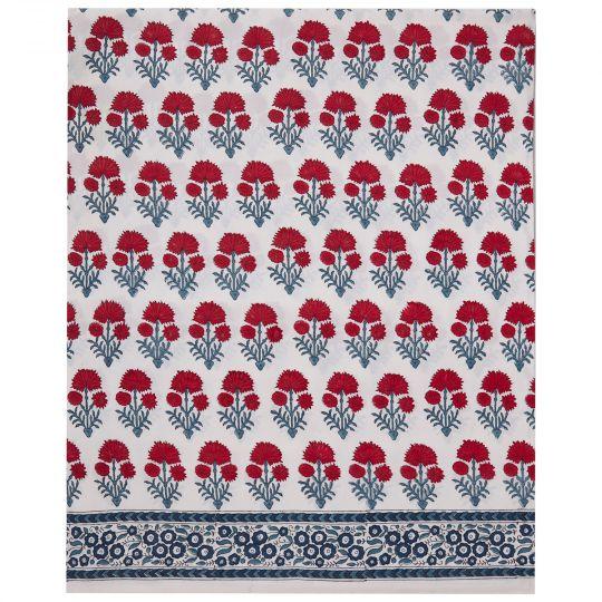 2020s Hana King Red/Teal Fitted Sheet For Sale - Image 5 of 5