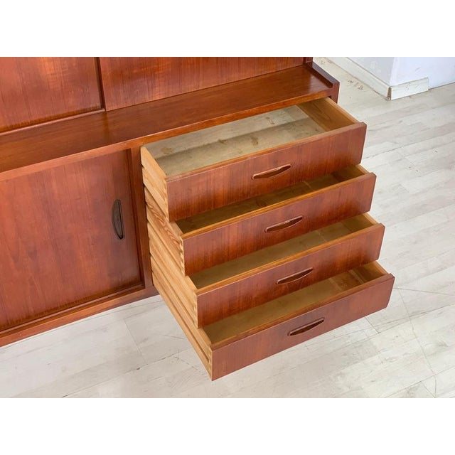 Brown Vintage Danish Teak Highboard Cabinet For Sale - Image 8 of 12