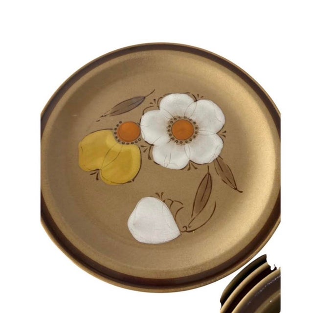 Vintage Hearthside Dogwood Dinner Plates Stoneware Japan Hand Painted - Set of 6 For Sale - Image 10 of 12
