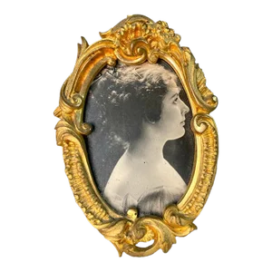 19th Century Gilded Bronze Miniature Picture Frame