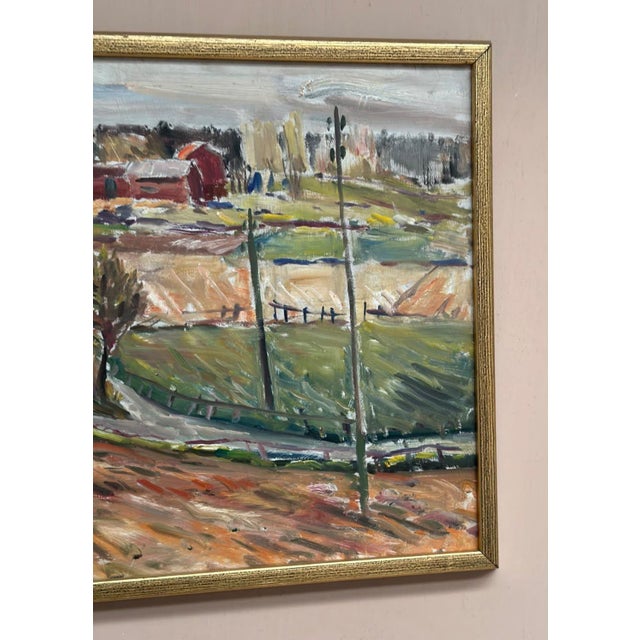 Alexander Roos, Landscape, 1950s, Oil Painting on Panel, Framed For Sale - Image 11 of 18