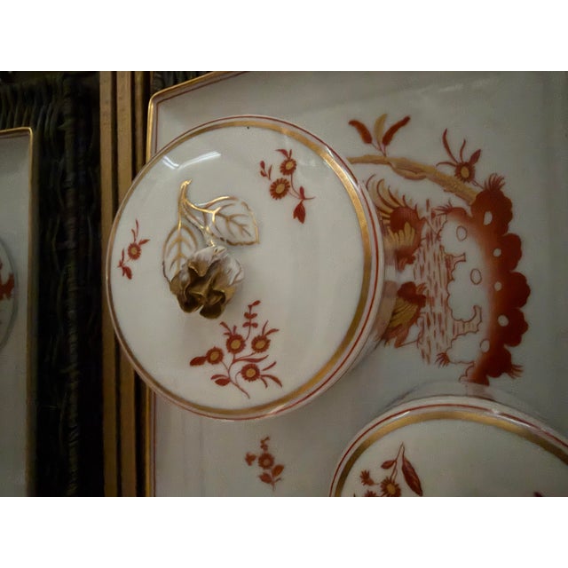 Baroque Richard Ginori Siena Rust Vanity Set (1) 13.5” Tray (2) 3”d Jars & (1) 2.5” Jar For Sale - Image 3 of 7