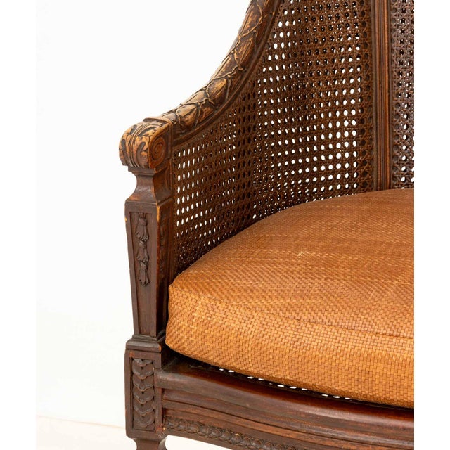 Early 20th Century American Regency Style Mahogany Cane Bergere For Sale - Image 5 of 8