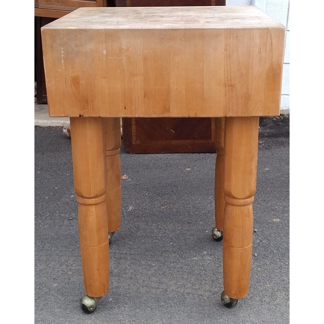 20th Century American Maple Chess-Top Rolling Chopping Block For Sale - Image 4 of 14