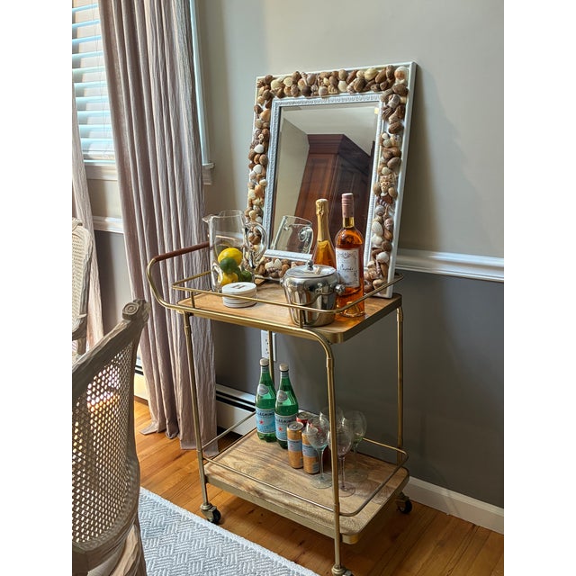 Vintage Handmade Shell Wall Mirror For Sale In New York - Image 6 of 6
