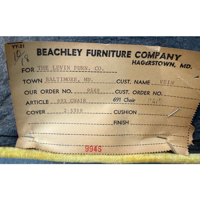 Pair of Vintage Hollywood Regency Style Wingback Armchairs by Beachley For Sale - Image 15 of 15