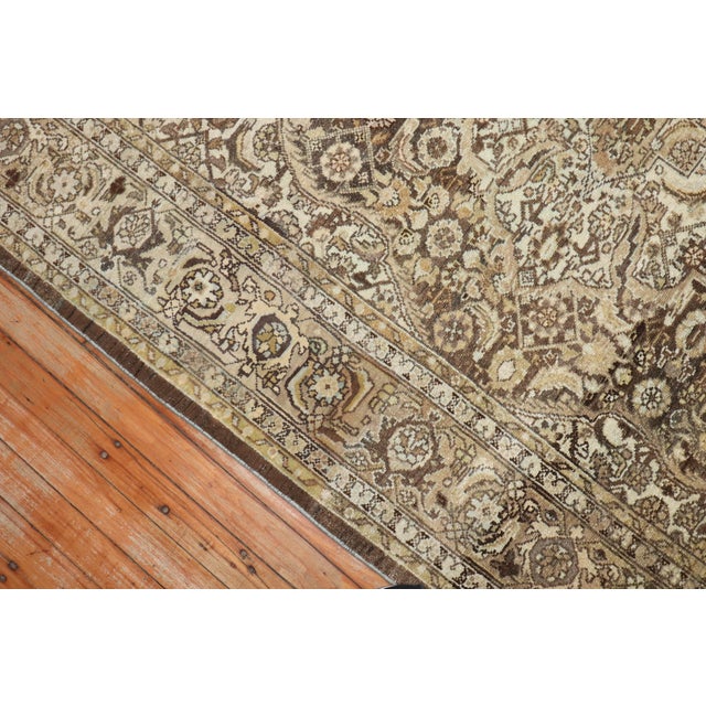 Antique Zabihi Collection Persian Malayer Brown Corridor Runner - 5'5" x 17'6" For Sale In New York - Image 6 of 12