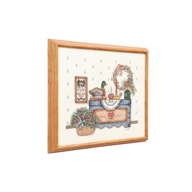 Framed Cross Stitch Room Scene For Sale - Image 4 of 5