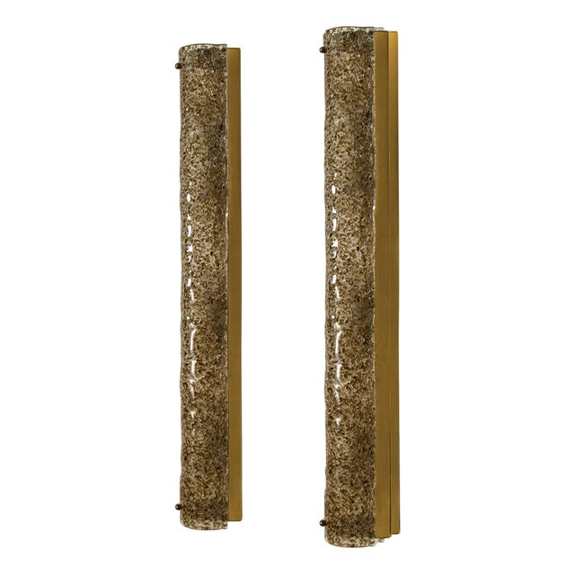 Vintage Brown Glass Wall Light from Hillebrand, Germany, 1960 For Sale