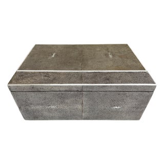 Large R & Y Augousti Shagreen Box With Bone Inlay, Late 20th Century For Sale