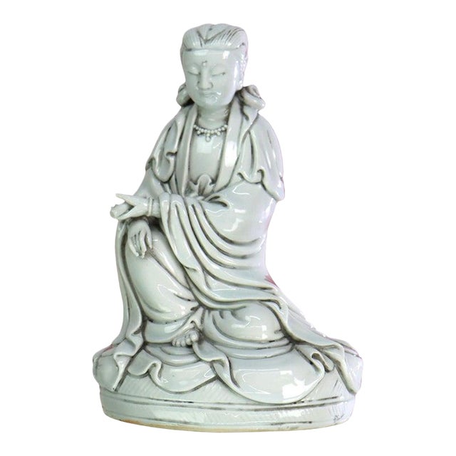 Chinese Blanc De Chine Figurine of Guanyin, Goddess of Mercy & Compassion 20thC For Sale