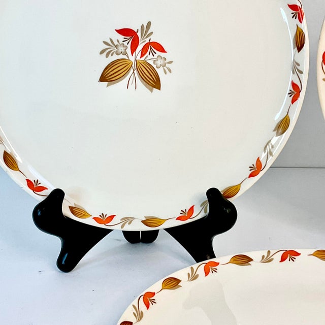 1950s Vintage Boho Chic Arts & Crafts Ballerina China Dinner Plates - Set of 3. For Sale - Image 4 of 8