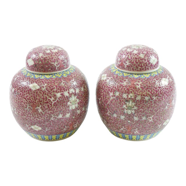 Antique Jars with Tops - A Pair For Sale