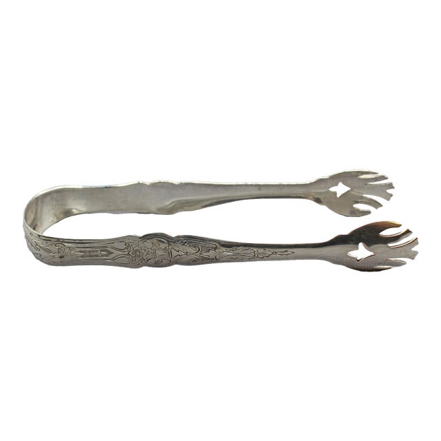 Late 20th Century Sterling Silver Ice or Sugar Tongs by Manchester Silver Co. For Sale