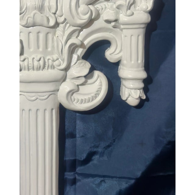 Vintage Palm Beach Regency Gloss White French Rococo Revival Wall Mirror in Gampel-Stoll Style - Newly Painted For Sale - Image 10 of 12