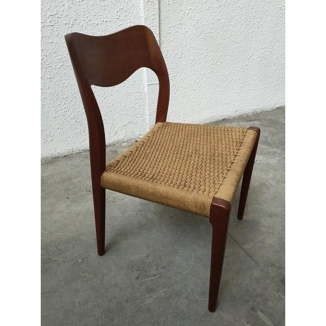 Mid-Century Teak Extendabe Table and Chairs from Moller, Denmark, Set of 5 For Sale - Image 3 of 18