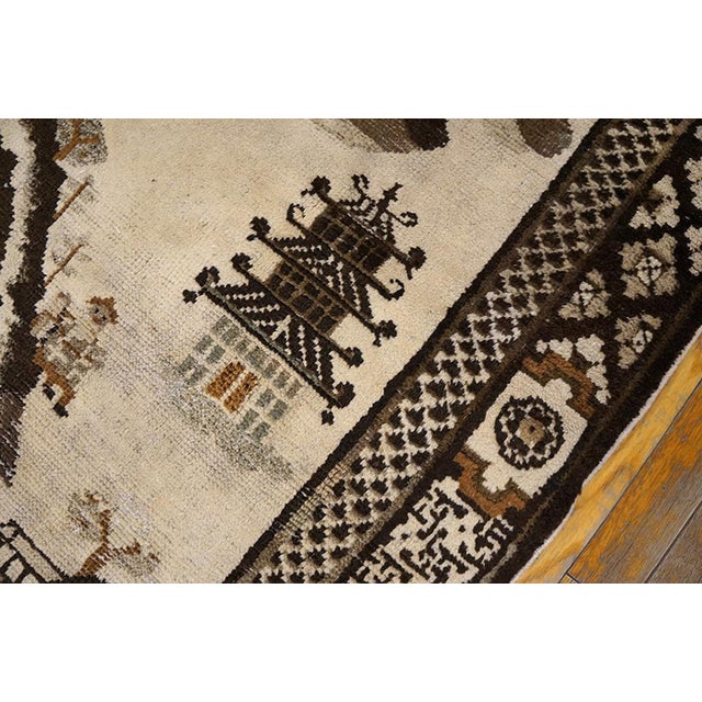 Ivory 1920s Ivory Scene Pictorial Antique Chinese Bao Tou Rug 3' X 5' 2" Handknotted Wool Carpet For Sale - Image 8 of 8