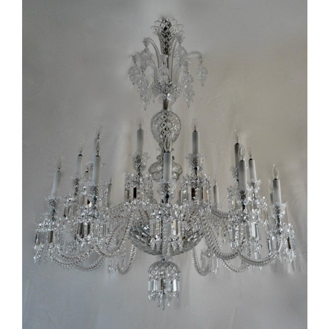 Massive Signed Baccarat 24 Light Two Tier Crystal Chandelier For Sale In Pittsburgh - Image 6 of 12
