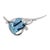 Brushed finish 14K white gold retro-era brooch centers a 39.20 carat emerald cut aquamarine within an openwork wing and...