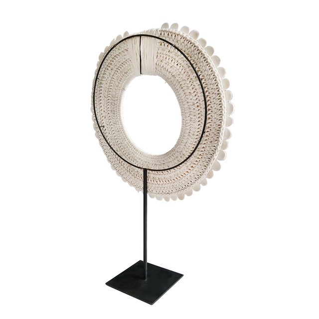 Polished Shell and Macramé Necklace on Stand, Papua New Guinea, Contemporary For Sale - Image 11 of 18