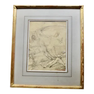 Giulio Aristide Sartorio Antique Italain Drawing