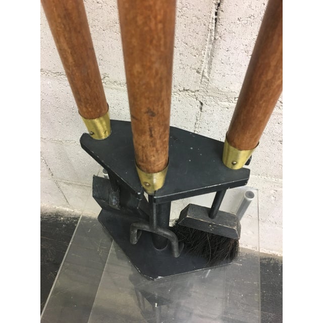 Vintage Wood and Brass Fire Poker Set - 4 Pieces For Sale - Image 4 of 6