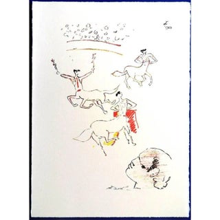 Jean Cocteau - The Arena - Original Lithograph 1961 For Sale
