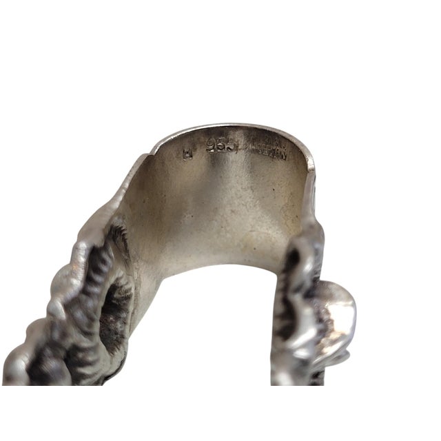 Metal Mid 20th Century Art Nouveau German Sterling Silver Sugar Tong in Hildesheimer Rose Pattern For Sale - Image 7 of 7