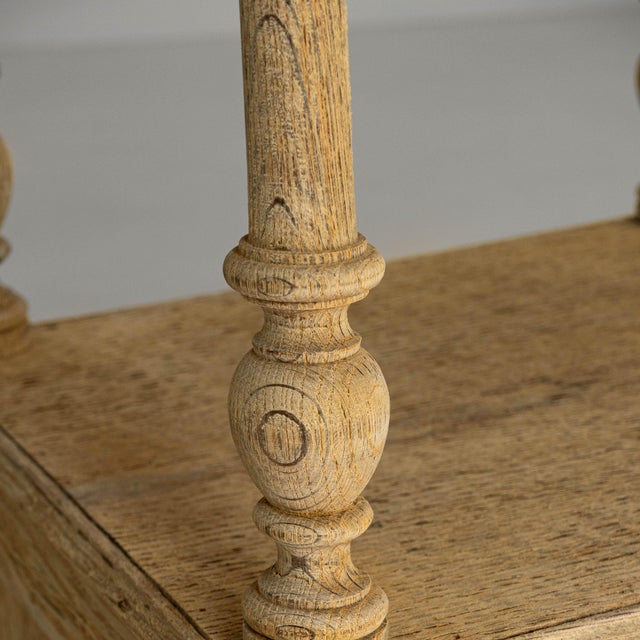 1900s Belgian Louis XVI Oak Bedside Table With Bluestone Top For Sale - Image 10 of 18