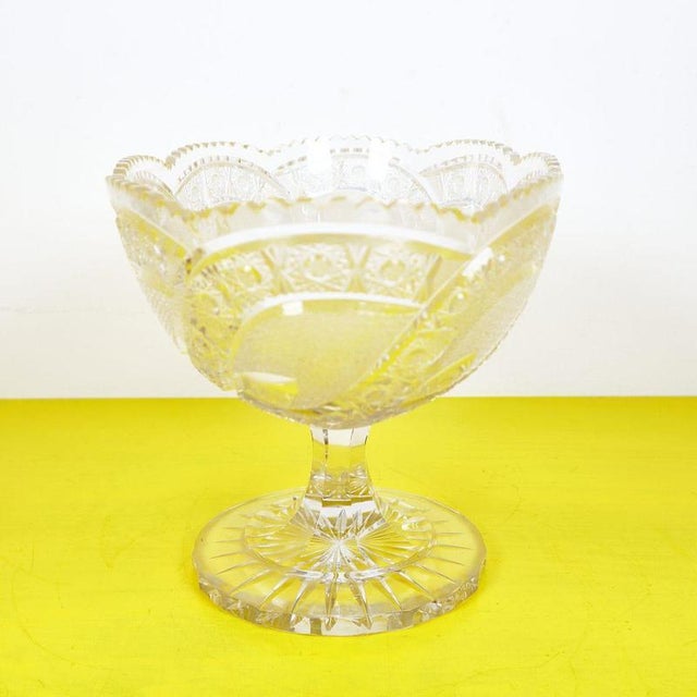 Large Cut Crystal Centerpiece, 1960s For Sale - Image 9 of 13