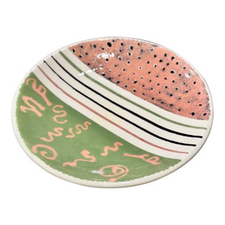 Vintage 1980s Post-Modern Ceramic Decorative Bowl For Sale