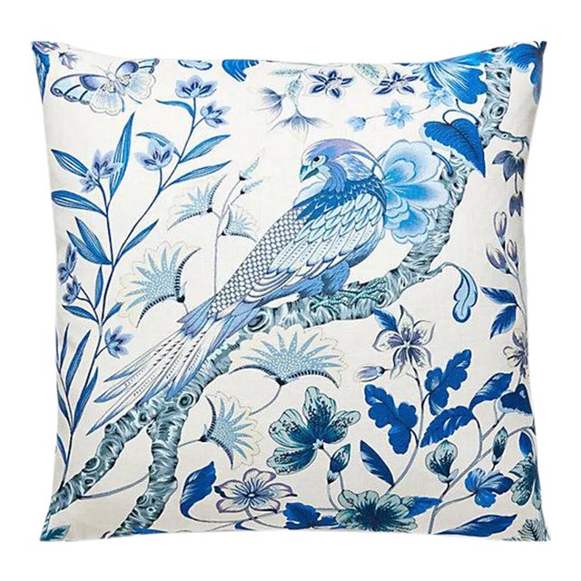 The House of Scalamandré Botany Bay Pillow, Porcelain For Sale