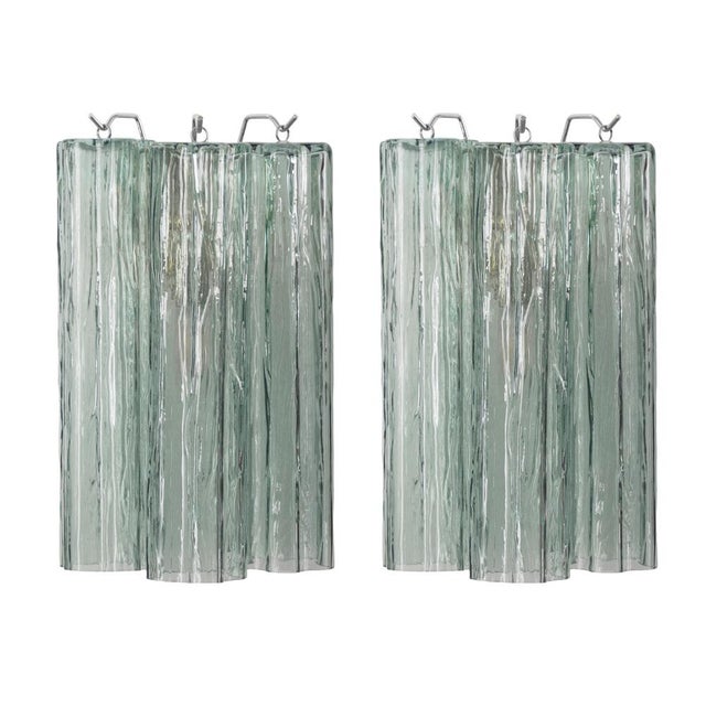 Italian Green Murano Glass Wall Lights, 1990s, Set of 2 For Sale - Image 10 of 10