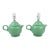 Vintage Green Ceramic Teapot Accent Lamps - a Pair For Sale