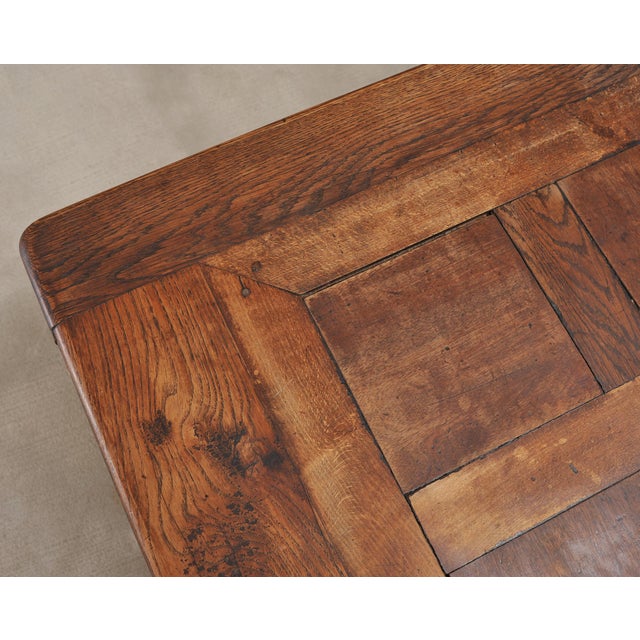 Country French Oak Parquetry-Top Farmhouse Dining Table 8 Ft For Sale - Image 13 of 18