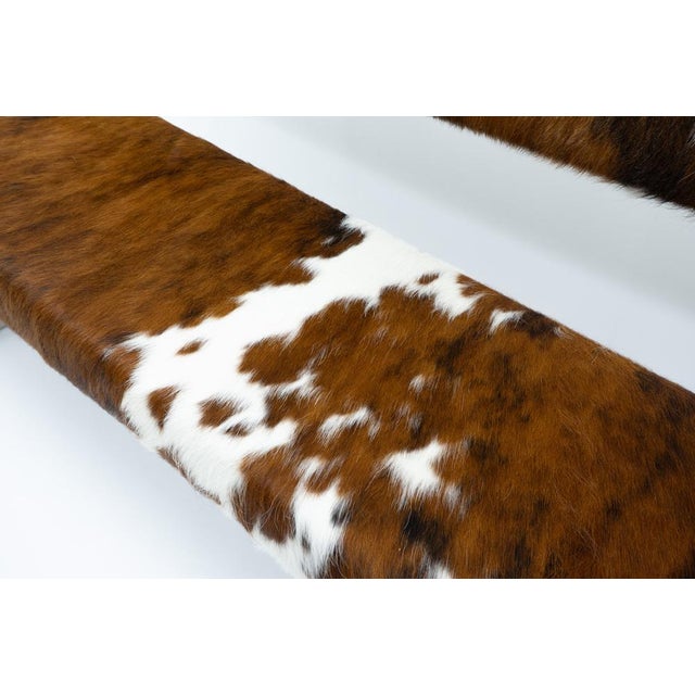 Metal Swiss Design Permesso Bench in Cowhide from Girsberger, 2008 For Sale - Image 7 of 14