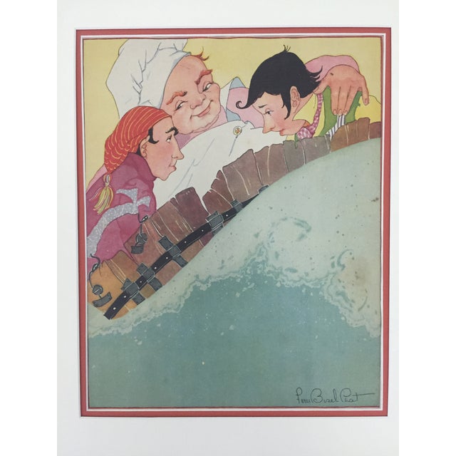 Framed "Rub A Dub Dub" Nursery Rhyme Print by Fern Bisel Peat (Circa 1930's) New handcrafted poplar wood frame painted...