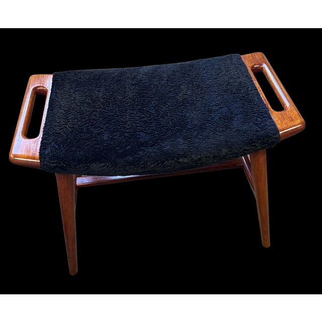 This beautiful Piano stool model AP30 by Hans Wegner for AP Stolen in Copenhagen has been reupholstered in Pierre Frey...