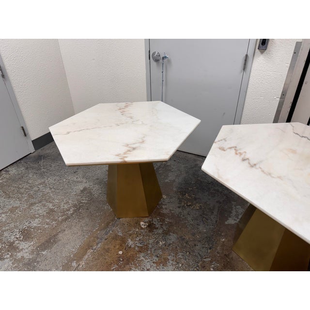 Industrial Noir Furniture Demetria Dining Tables, Pair For Sale - Image 3 of 12