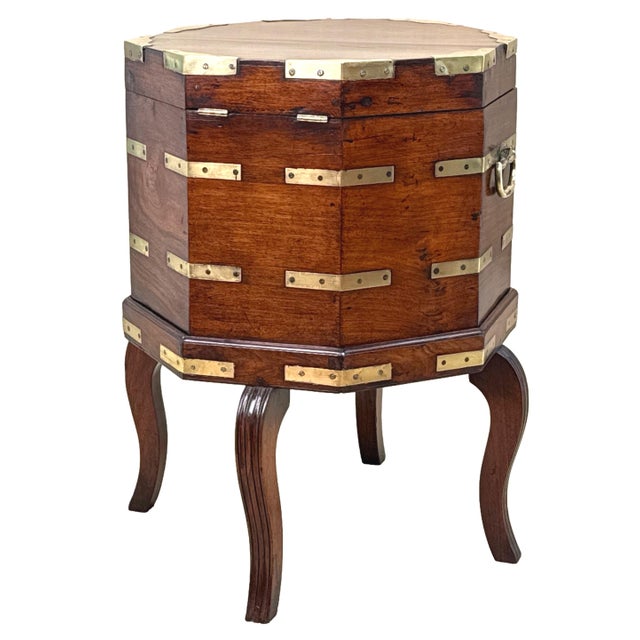 An Extremely Rare And Very Attractive Late 18th Century Georgian Anglo Indian Octagonal Padouk Wood Cellarette, Or Wine...