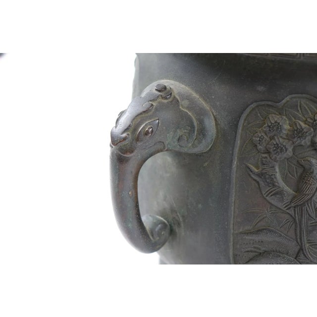 Antique Bronze Japanese Vase with Handles For Sale - Image 4 of 6