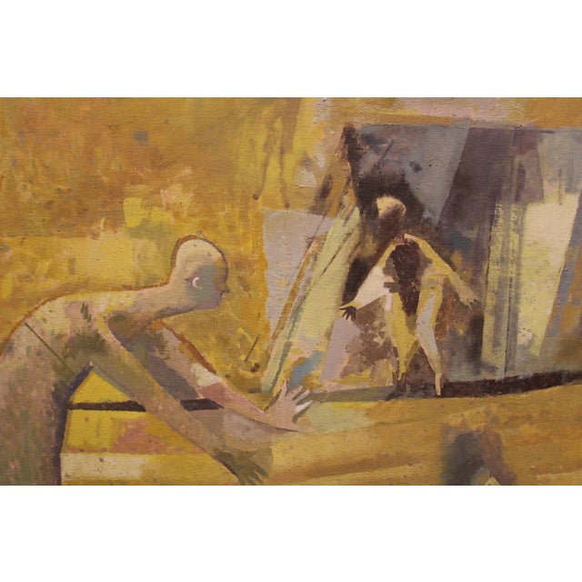Victor Karnauh, A Conversation, Oil on Canvas For Sale - Image 4 of 9
