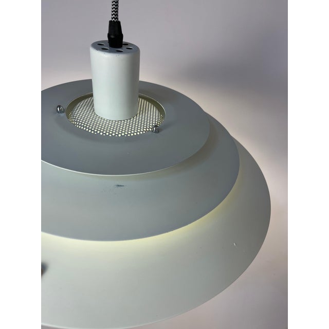 White Louvered Lamp with Marbled Glass from Jeka For Sale - Image 5 of 11