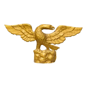 Early 20th Century Embossed Brass Eagle Wall Hanging With Spread Wings