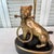 French Country Brass Bulldog Holding Picture Frame Figure Lamp For Sale - Image 3 of 7
