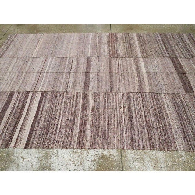 Galerie Shabab Collection Mid-20th Century Handmade Turkish Flat-Weave Kilim Accent Rug in Purple Pewter For Sale In New York - Image 6 of 10
