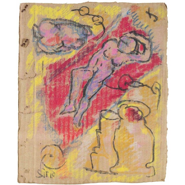 1960s Sirio Pellegrini, Reclined Nude, Mixed Media, 1960s For Sale - Image 5 of 5